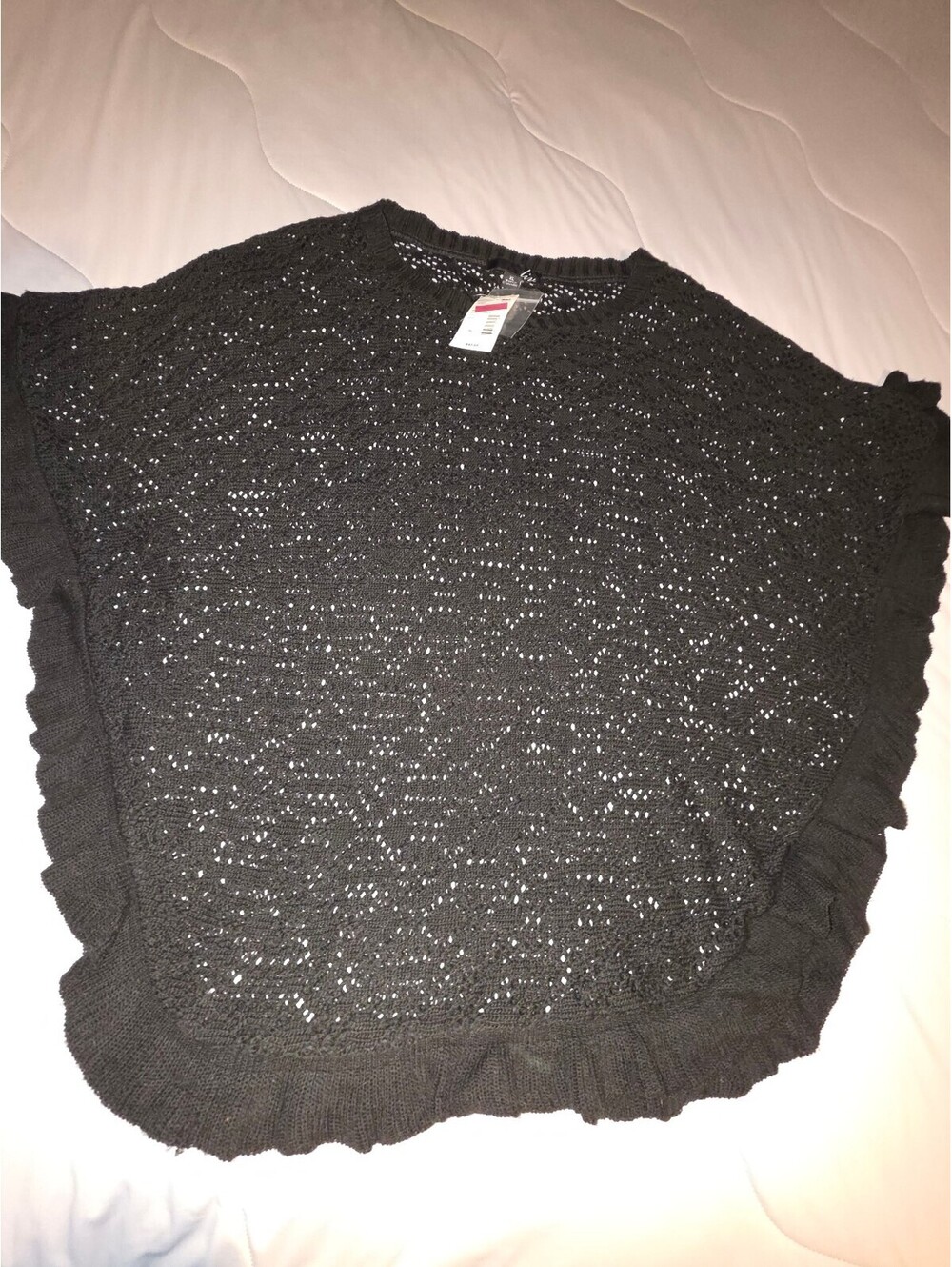 Liv Black Knitted Poncho Top Vintage Size XL Glam Pull Over